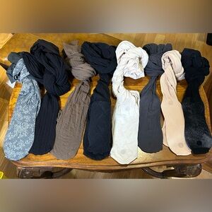 8 Pair of Sheer & Designer Hose (6 ea). Opaque Tights (2ea) All Size L/XL